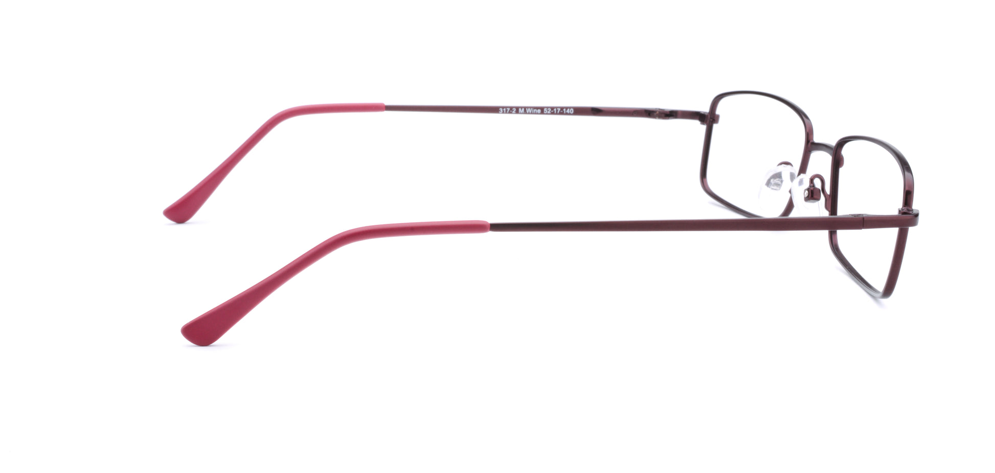 RA317-2 | Unisex | Matte Burgundy | Metal Glasses