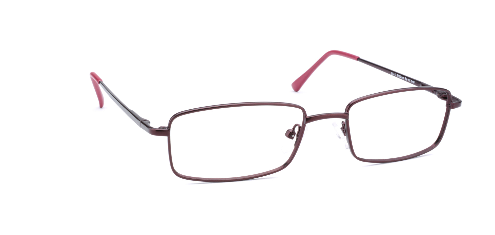 RA317-2 | Unisex | Matte Burgundy | Metal Glasses