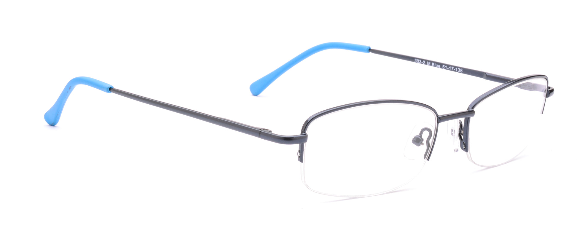 RA303-2 | Unisex | Matte Blue | Metal Glasses