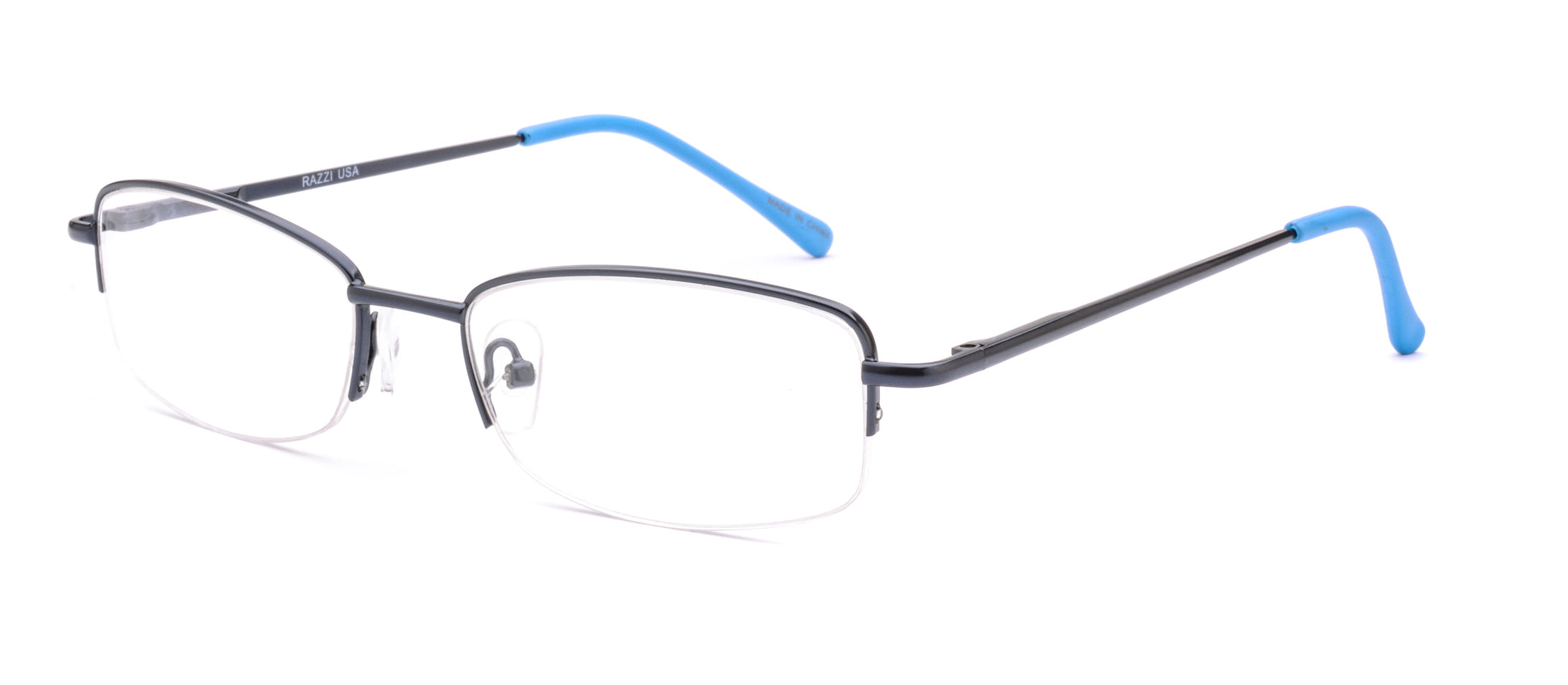 RA303-2 | Unisex | Matte Blue | Metal Glasses