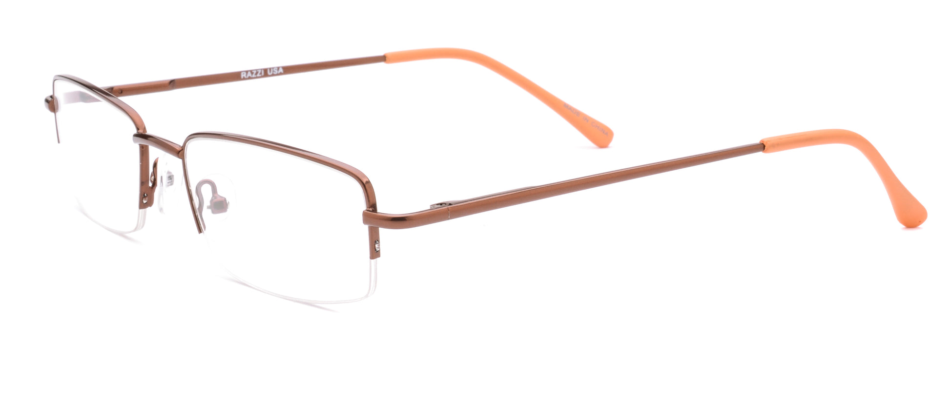 RA307-3 | Unisex | Matte Brown | Metal Glasses