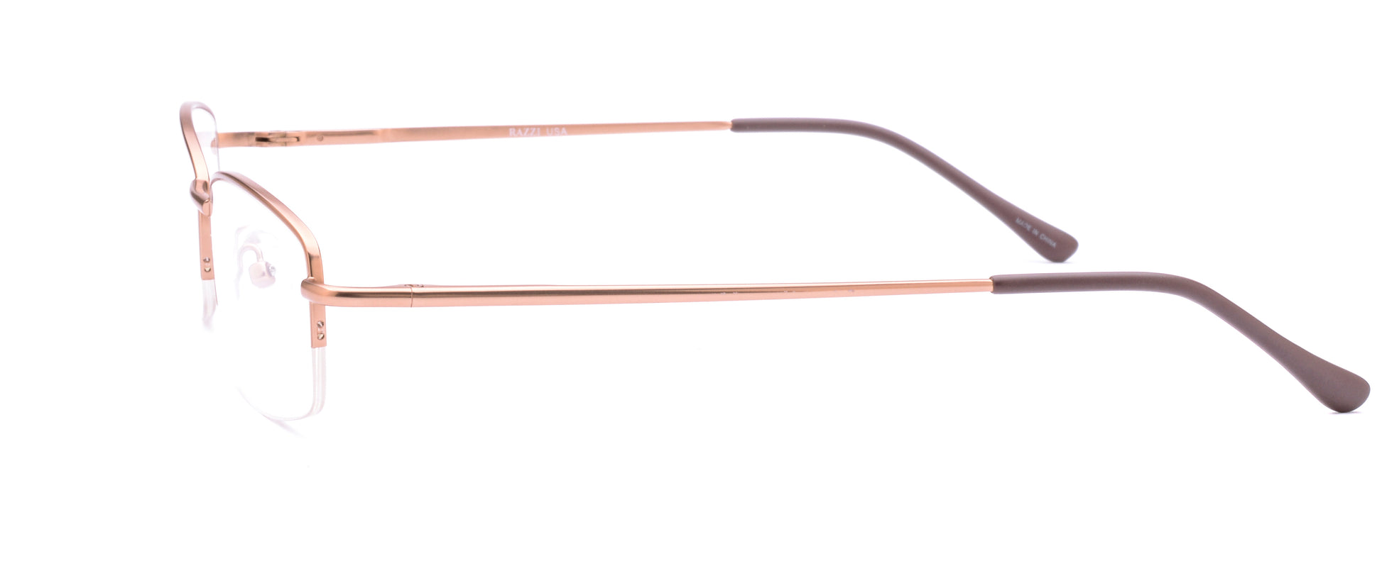 RA303-1 | Unisex | Matte Brown | Metal Glasses