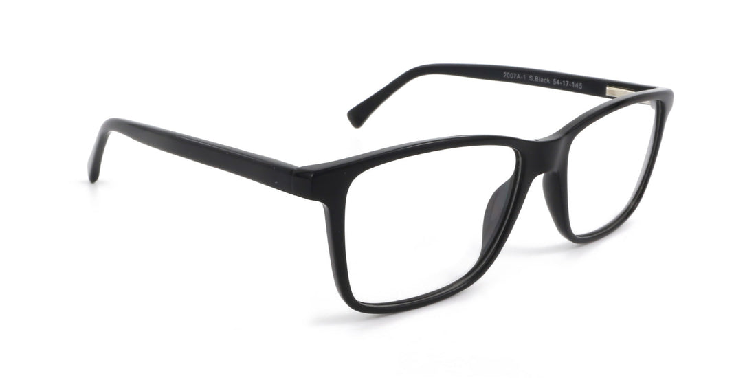 Maxima Men Shiny Black Square Acetate Glasses