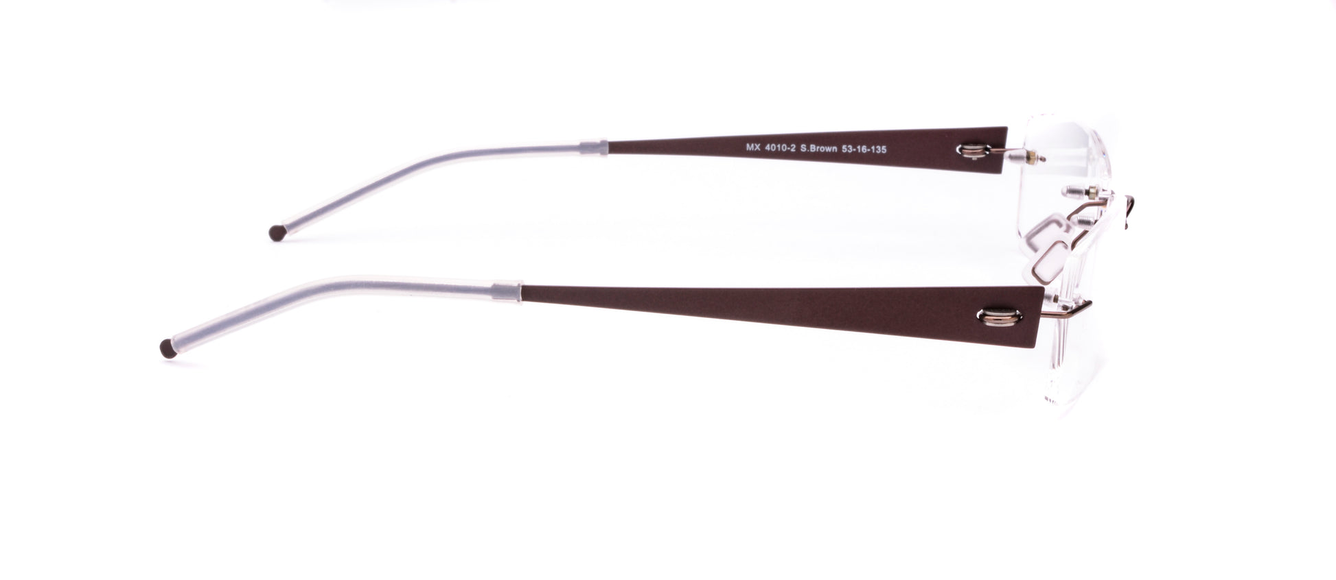 MX4010-2 | Unisex | Shiny Brown | Titanium Glasses
