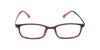 Maxima Unisex Matte Black & Red Rectangular Beta Titanium Glasses