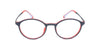 Maxima Unisex Matte Blue & Red Round Beta Titanium Glasses