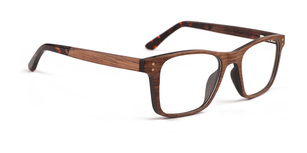 Maxima Walnut Wood Square Reading Glasses - Main Image