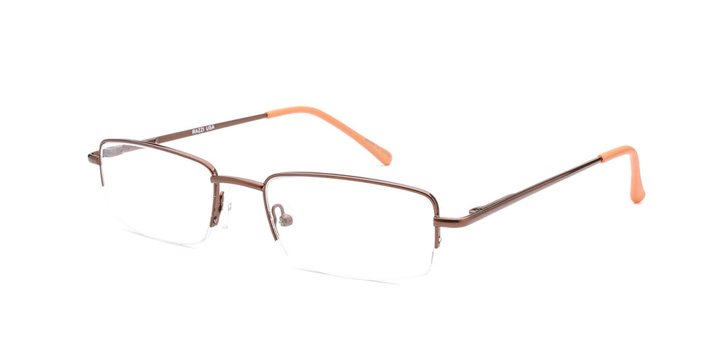 RA307-3 | Unisex | Matte Brown | Metal Glasses