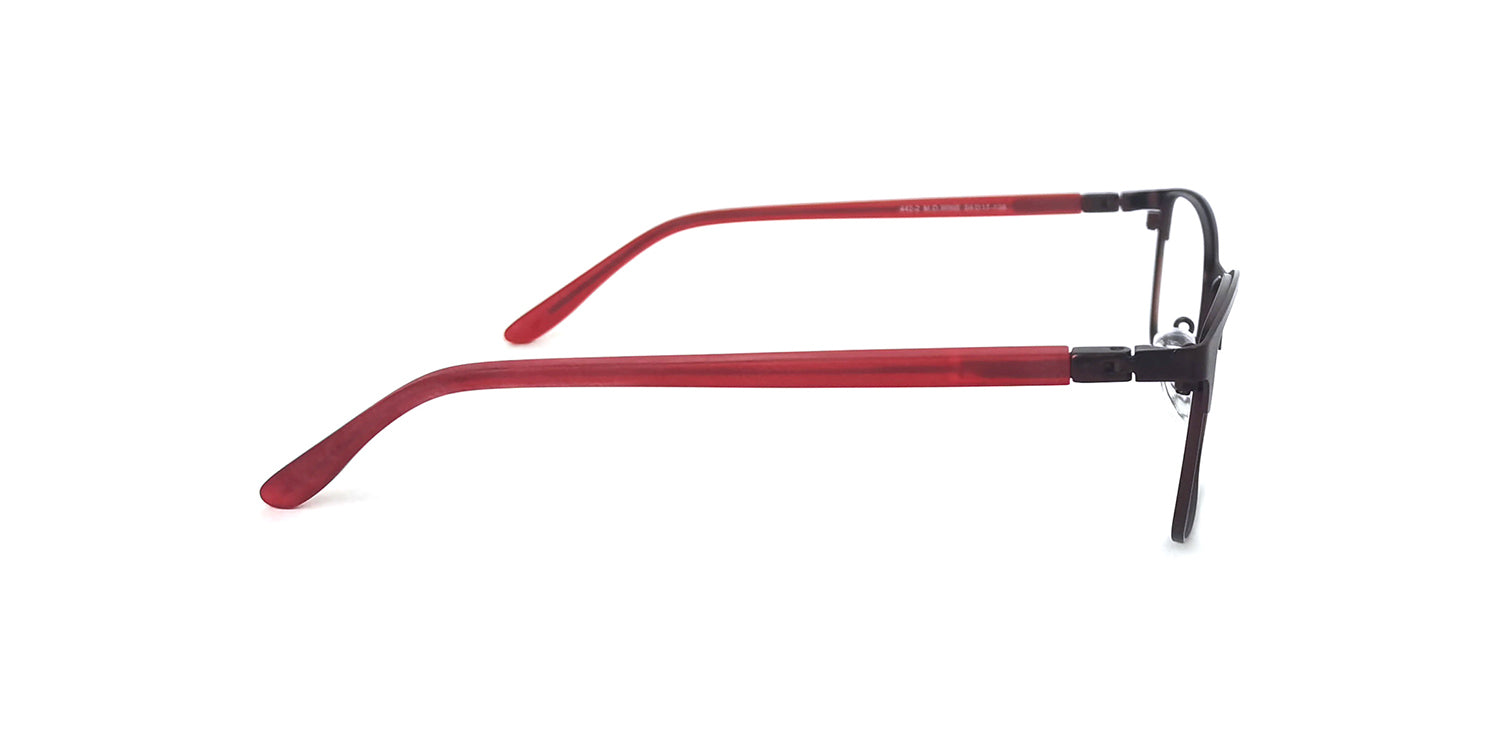 RA442-2 | Women | Matte Burgundy | Metal Glasses