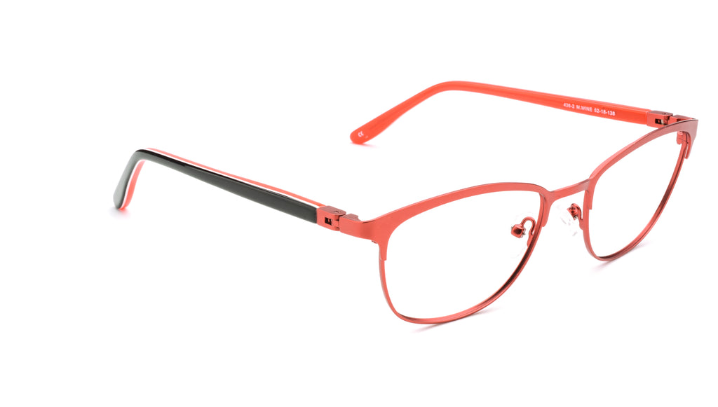 RA436-2 | Women | Matte Burgundy | Metal Glasses