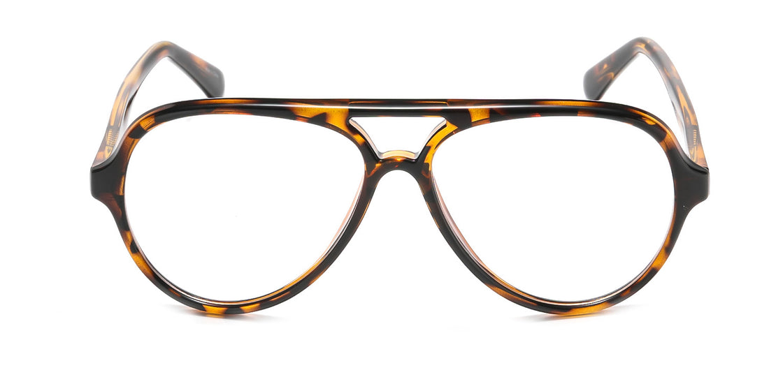 Aviator demi eyeglasses on a white background