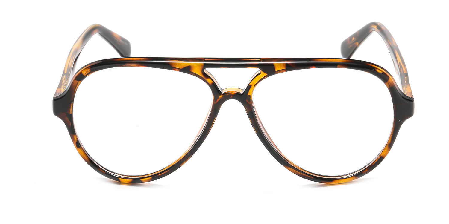 Aviator demi eyeglasses on a white background