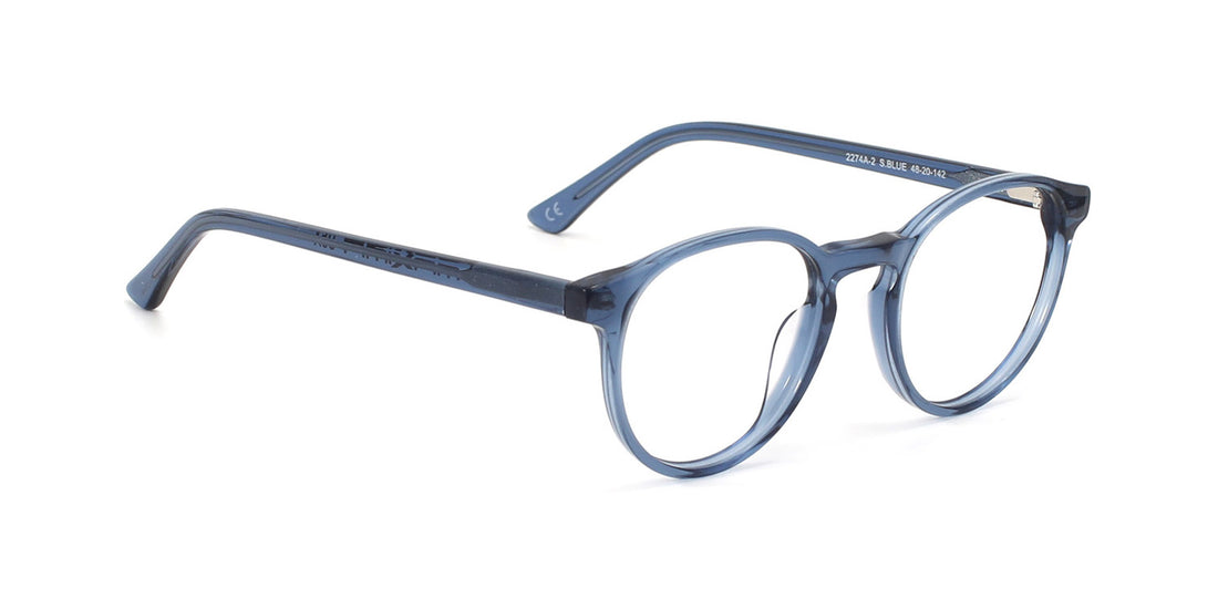 MX2274A-2 | Unisex | Shiny Blue | Acetate Glasses