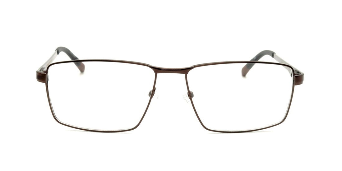 Maxima Men Shiny Brown Square Metal Glasses