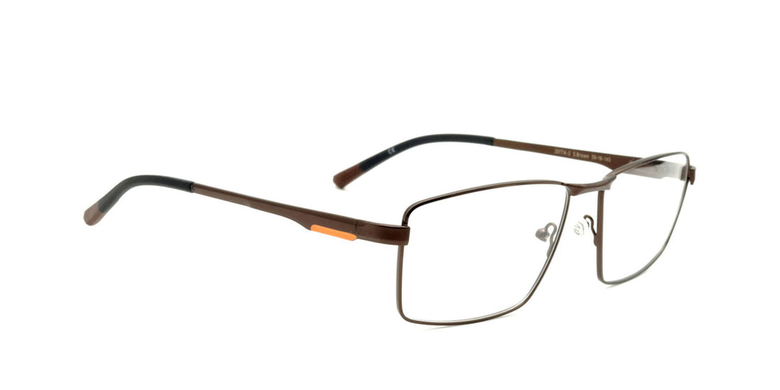 Maxima Men Shiny Brown Square Metal Glasses