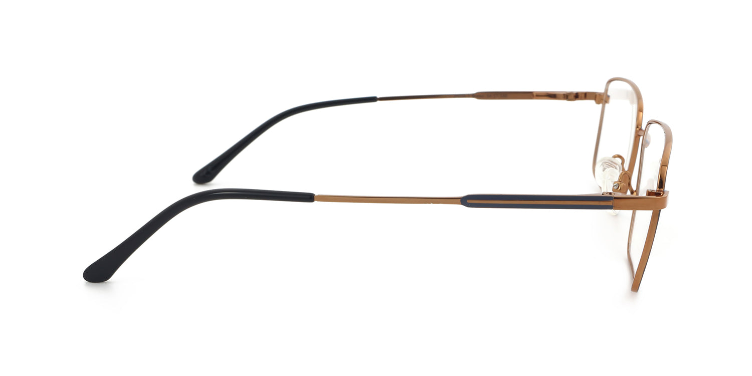 Maxima Men Shiny Brown Square Metal Glasses