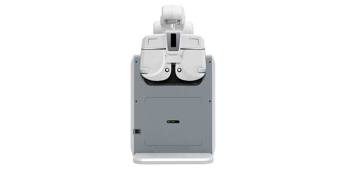 Auto Chart Projector with Phoropter on a white background