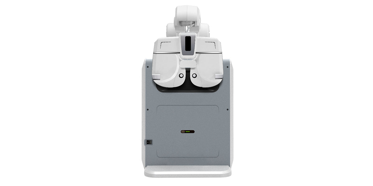 Auto Chart Projector with phoropter front on a white background