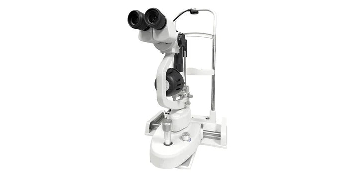 Slit Lamp Zeiss Style 5 Steps Magnifications on a white background