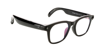 Black smart glasses on a white background