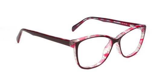 Women acetate eyeglasses on a white background
