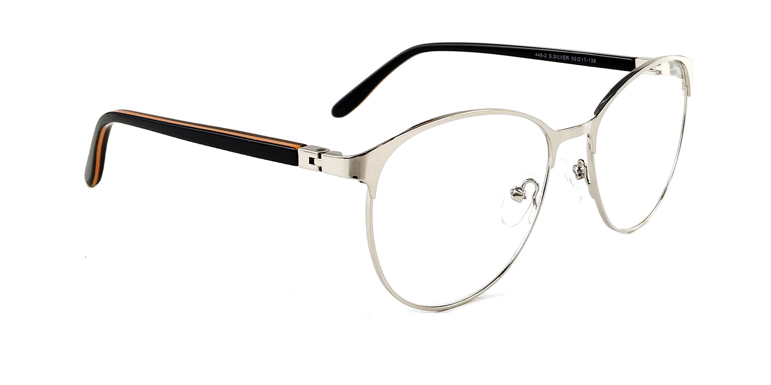 RA448-2 | Women | Shiny Silver | Metal Glasses