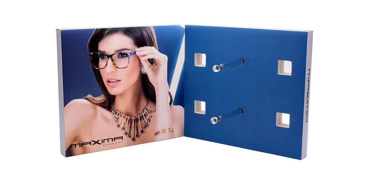 Cardboard Display Rack | Blue & Gray | Maxima Pop Material - MXP-8083-4