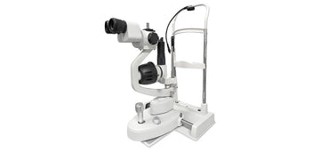 Slit Lamp Zeiss Style 5 Steps Magnifications on a white background