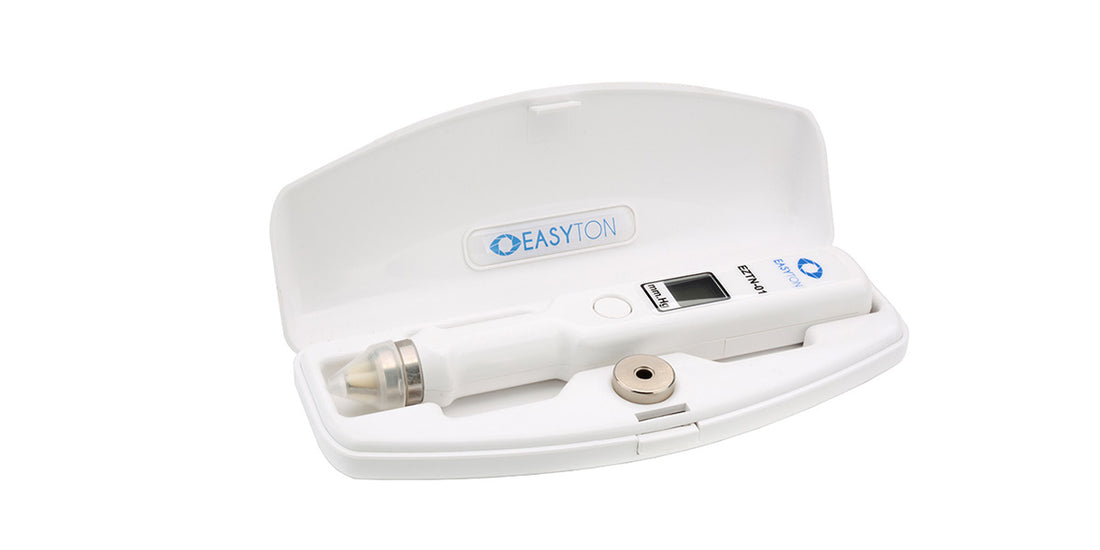 easyton transpalpebral digital tonometer on a white background