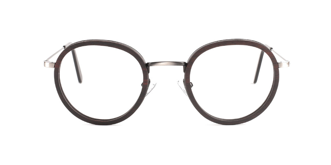 Maxima Matte Black Wood Series Round Reading Glasses