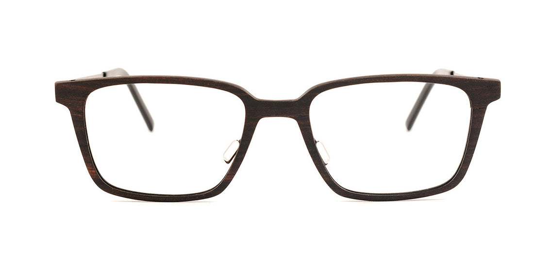 Maxima Matte Black Wood Series Square Reading Glasses