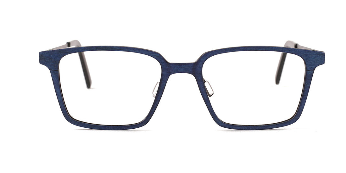 Maxima Matte Blue Wood Series Square Reading Glasses