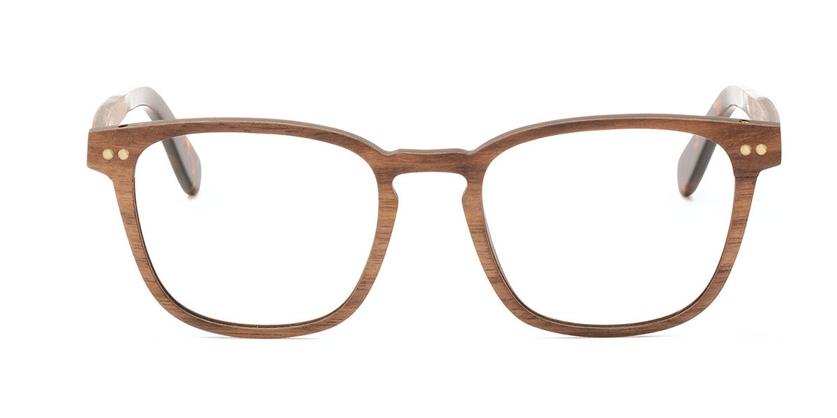 Maxima Matte Walnut Wood Series Square Reading Glasses